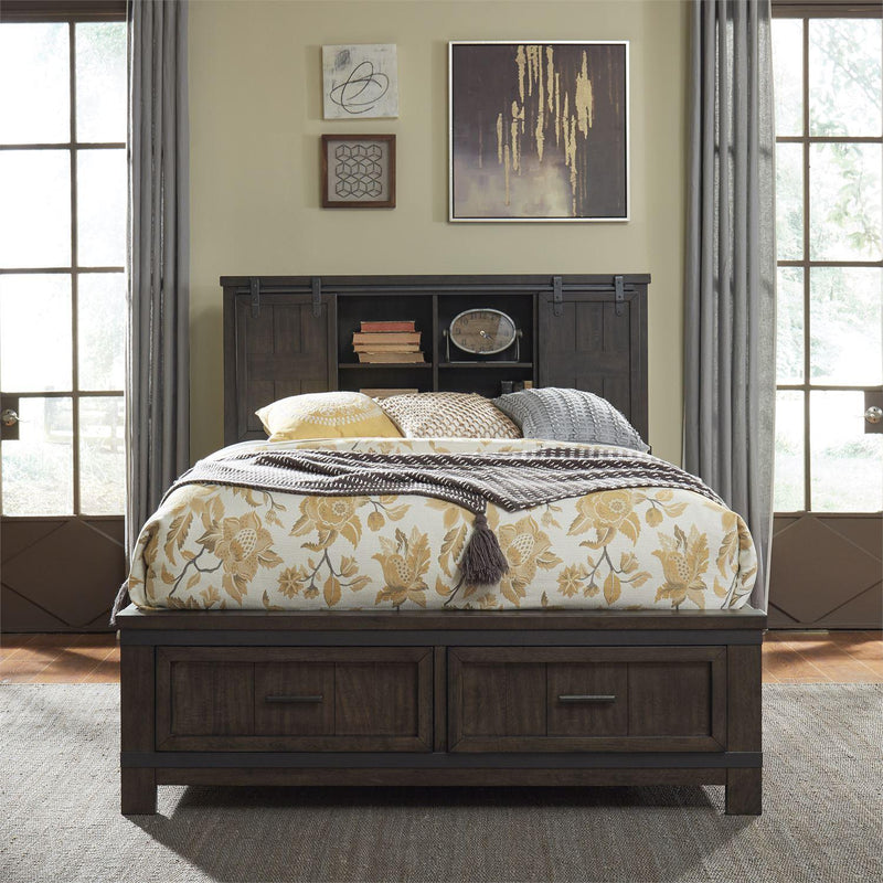 Liberty Furniture Industries Inc. Thornwood Hills 759-BR-QBBDM 5 pc Queen Bookcase Storage Bedroom Set IMAGE 2