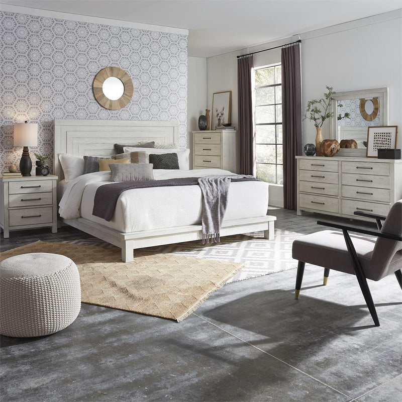 Liberty Furniture Industries Inc. Modern Farmhouse 406W-BR-KPLDMCN 7 pc King Platform Bedroom Set IMAGE 1