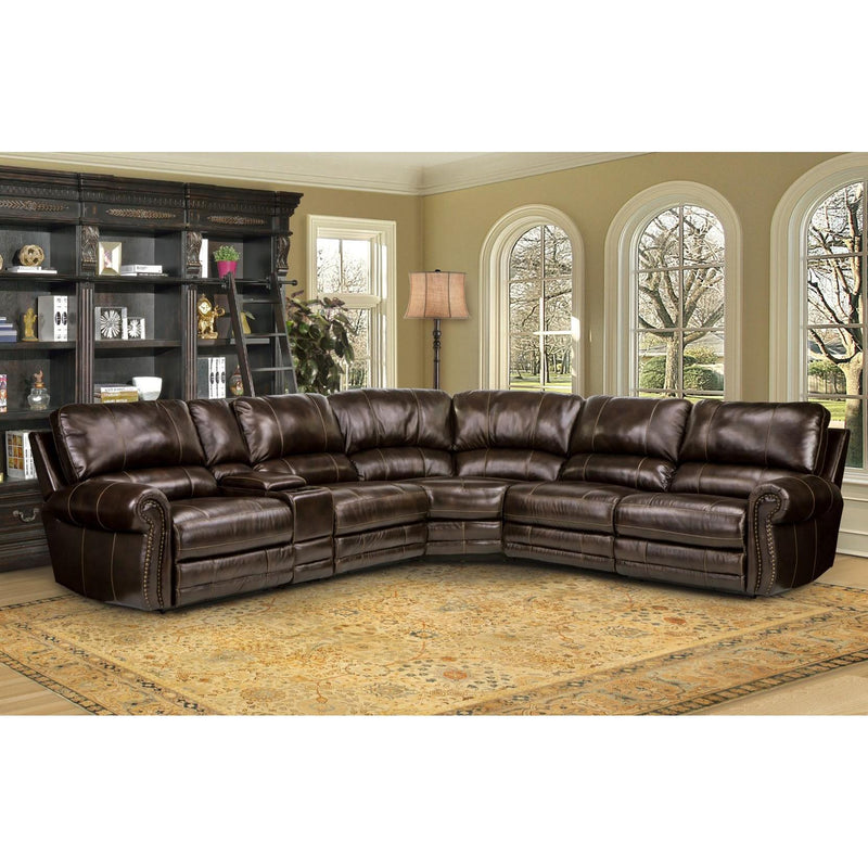 Parker Living Thurston Havana Power Reclining Leather 6 pc Sectional MTHU#810P-HA/MTHU#811LP-HA/MTHU#811RP-HA/MTHU#840-HA/MTHU#850-HA/MTHU#860-HA