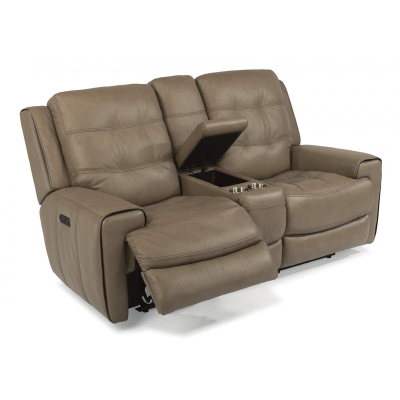 Flexsteel Wicklow Power Reclining Leather Match Loveseat 1681-64PH 326-82 IMAGE 3