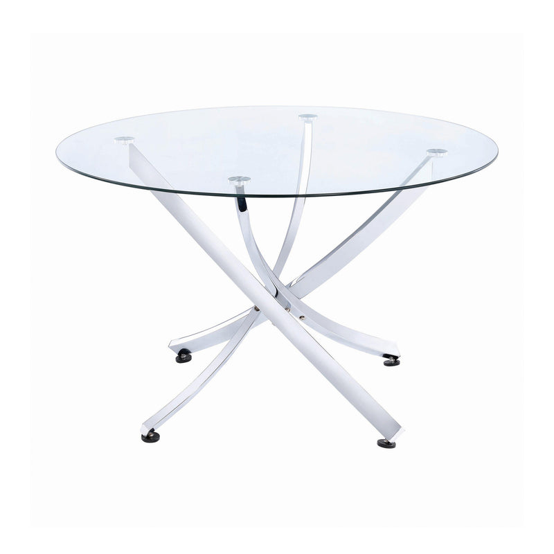 Coaster Furniture Round Beckham Dining Table with Glass Top and Pedestal Base 106440 IMAGE 1