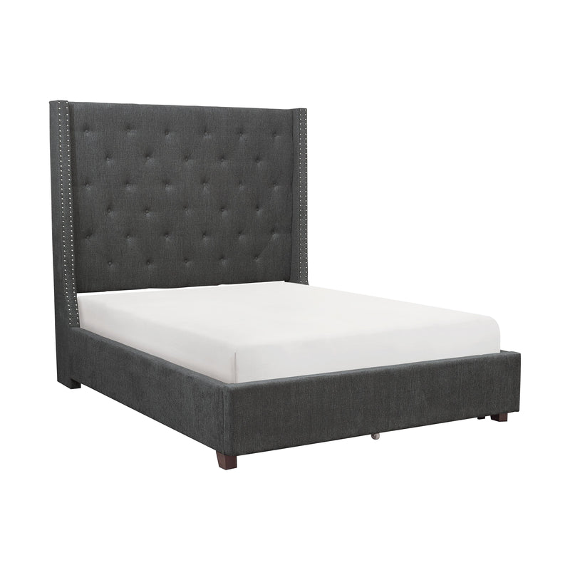 Homelegance Fairborn Queen Upholstered Platform Bed 5877GY-1* IMAGE 2