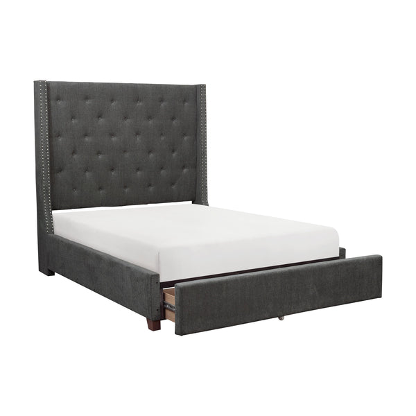 Homelegance Fairborn Queen Upholstered Platform Bed with Storage 5877GY-1DW* IMAGE 1