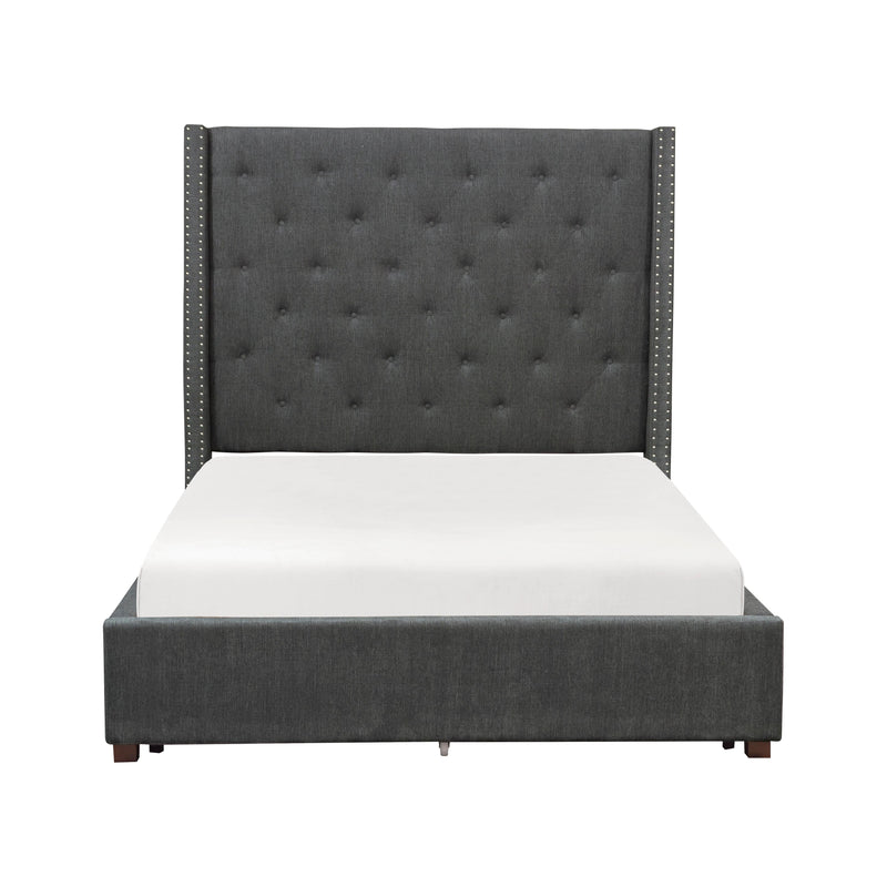 Homelegance Fairborn Queen Upholstered Platform Bed with Storage 5877GY-1DW* IMAGE 2