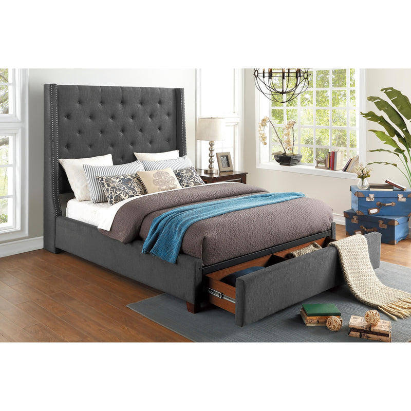 Homelegance Fairborn Queen Upholstered Platform Bed with Storage 5877GY-1DW* IMAGE 8