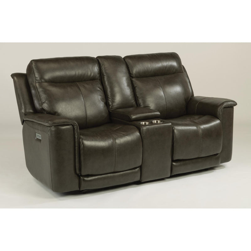 Flexsteel Miller Power Reclining Leather Match Loveseat 1729-64PH 204-04 IMAGE 2