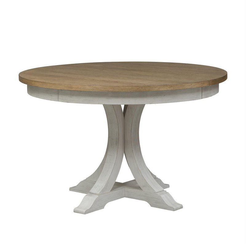 Liberty Furniture Industries Inc. Oval Farmhouse Reimagined Counter Height Dining Table with Pedestal Base 652-DR-PDS IMAGE 1