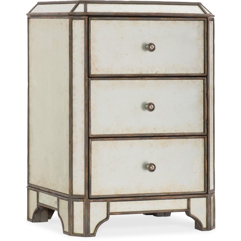 Hooker Furniture 1610-90116-EGLO Arabella Mirrored Three-Drawer Nightstand IMAGE 1