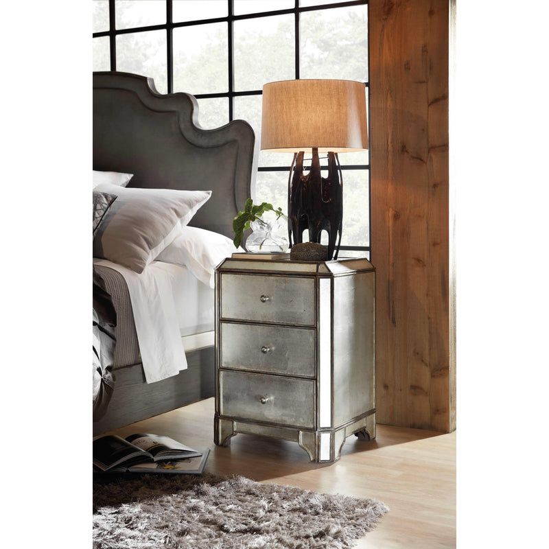 Hooker Furniture 1610-90116-EGLO Arabella Mirrored Three-Drawer Nightstand IMAGE 5