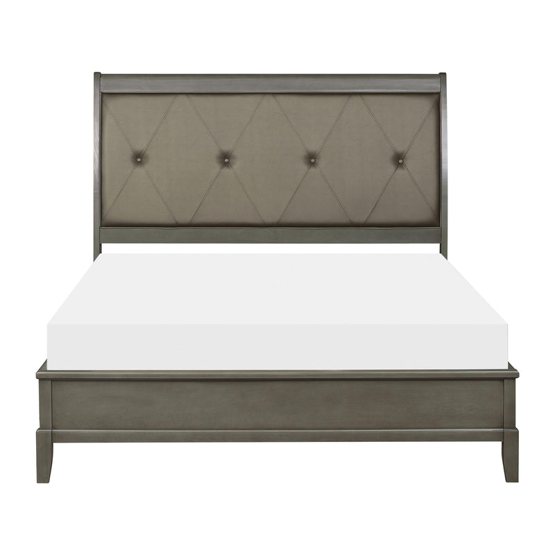 Homelegance Cotterill Queen Upholstered Panel Bed 1730GY-1* IMAGE 1