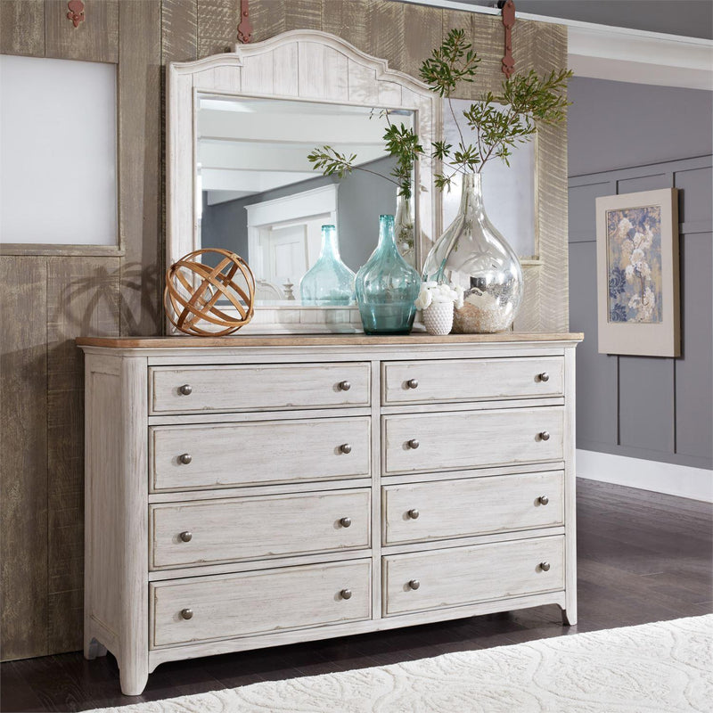 Liberty Furniture Industries Inc. Farmhouse Reimagined 8-Drawer Dresser with Mirror 652-BR-DM IMAGE 1