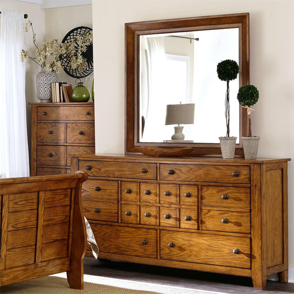 Liberty Furniture Industries Inc. Grandpas Cabin 7-Drawer Dresser with Mirror 175-BR-DM IMAGE 1