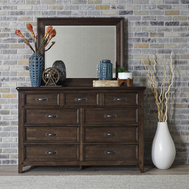 Liberty Furniture Industries Inc. Saddlebrook 9-Drawer Dresser with Mirror 184-BR-DM IMAGE 9