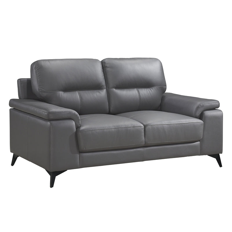 Homelegance Mischa Stationary Leather Match Loveseat 9514DGY-2 IMAGE 2