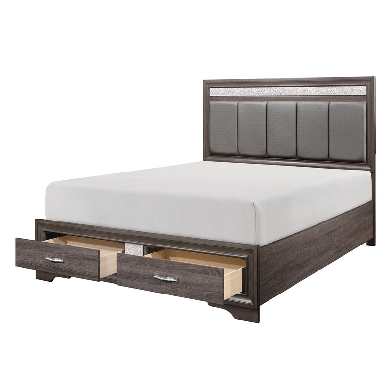 Homelegance Luster Queen Upholstered Platform Bed with Storage 1505-1* IMAGE 3