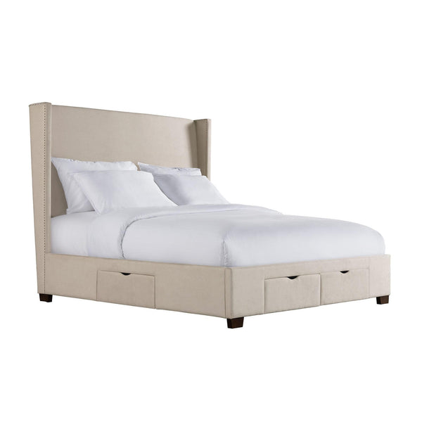 Elements International Magnolia Queen Upholstered Platform Bed with Storage UMG3152QSB IMAGE 1