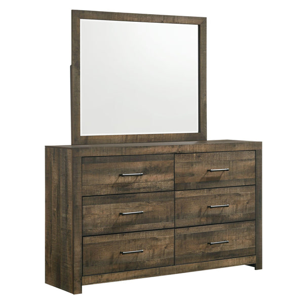 Elements International Bailey 6-Drawer Dresser with Mirror BY500DRMR IMAGE 1