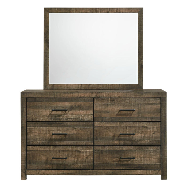 Elements International Bailey 6-Drawer Dresser with Mirror BY500DRMR IMAGE 2
