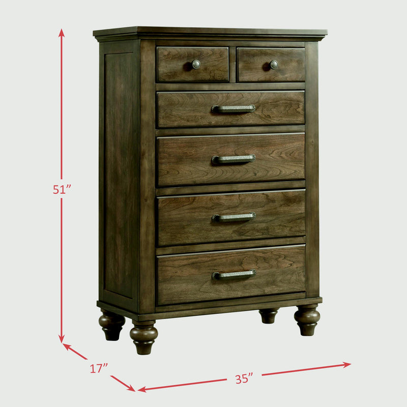 Elements International Chatham Gray 6-Drawer Chest CH600CH IMAGE 11