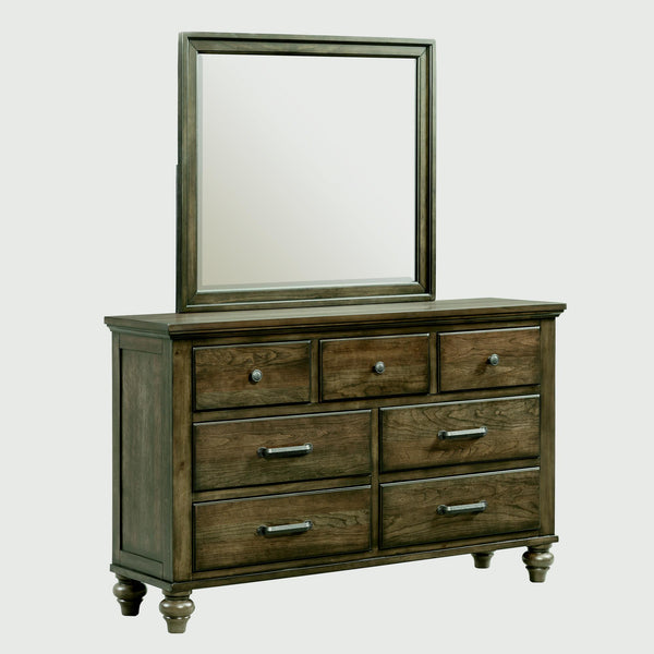 Elements International Chatham Gray 7-Drawer Dresser with Mirror CH600DRMR IMAGE 1