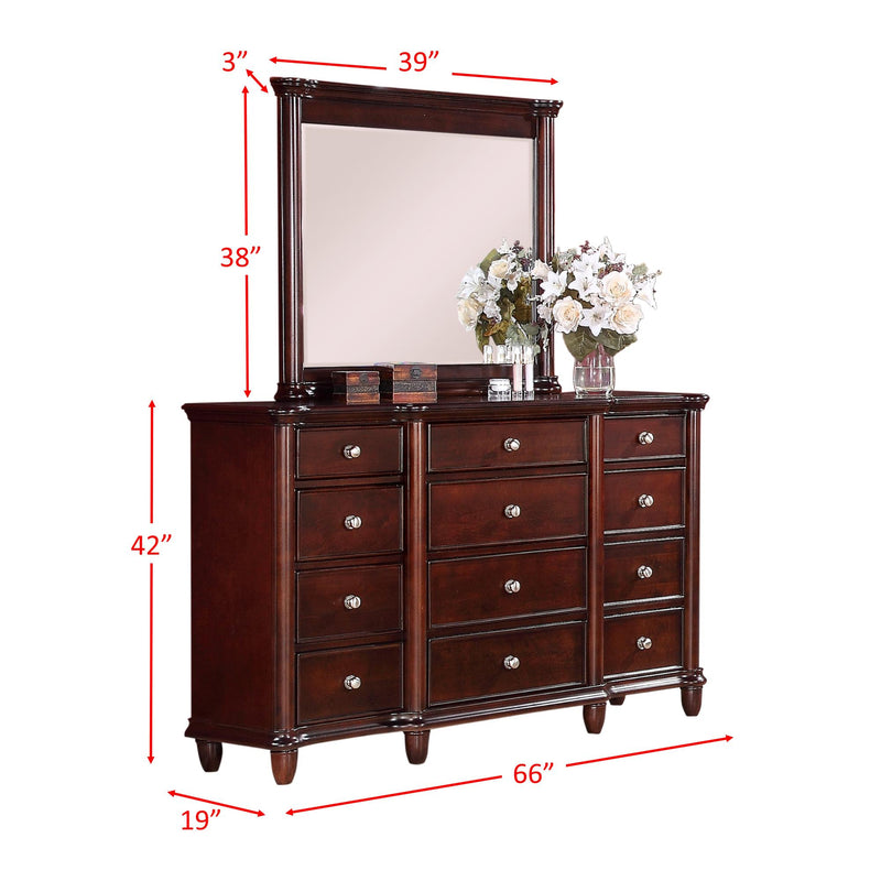 Elements International Hamilton 12-Drawer Dresser with Mirror HM100DRMR IMAGE 3