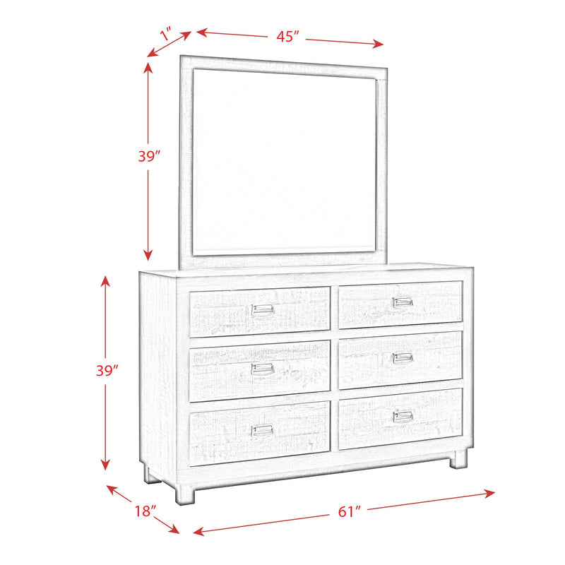 Elements International Harlington 6-Drawer Dresser with Mirror HG100DRMR IMAGE 12
