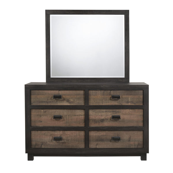 Elements International Harlington 6-Drawer Dresser with Mirror HG100DRMR IMAGE 1