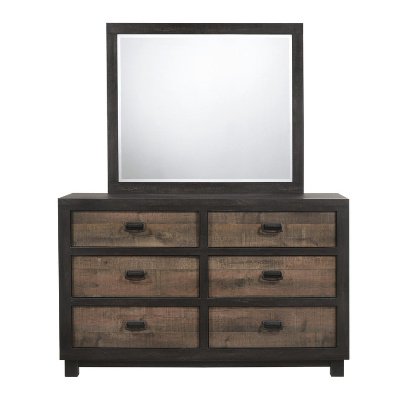 Elements International Harlington 6-Drawer Dresser with Mirror HG100DRMR IMAGE 1