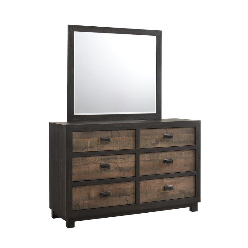 Elements International Harlington 6-Drawer Dresser with Mirror HG100DRMR IMAGE 2