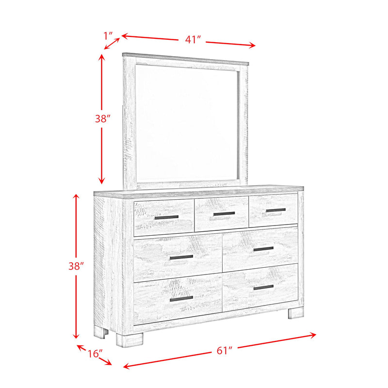 Elements International Millers Cove 6-Drawer Dresser with Mirror MC300DRMR IMAGE 12