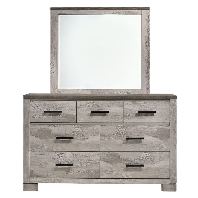 Elements International Millers Cove 6-Drawer Dresser with Mirror MC300DRMR IMAGE 2