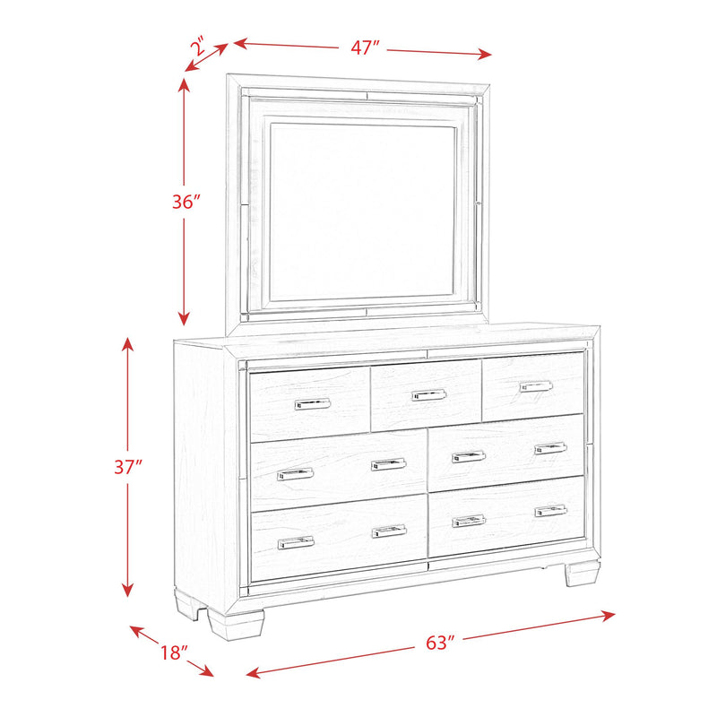 Elements International Titanium 7-Drawer Dresser with Mirror TT100DRMR IMAGE 15