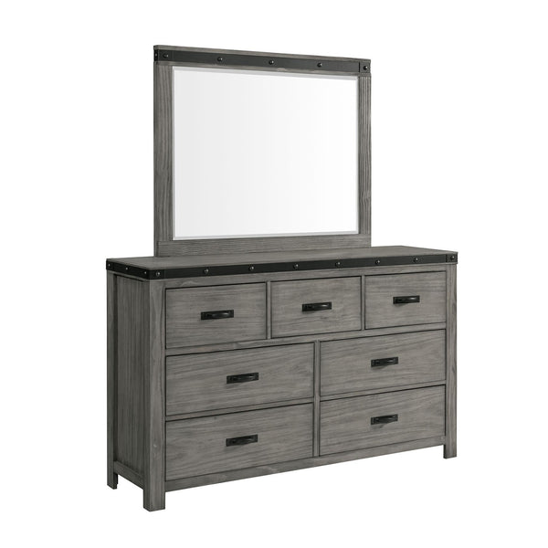 Elements International Wade 7-Drawer Dresser with Mirror WE600DRMR IMAGE 1