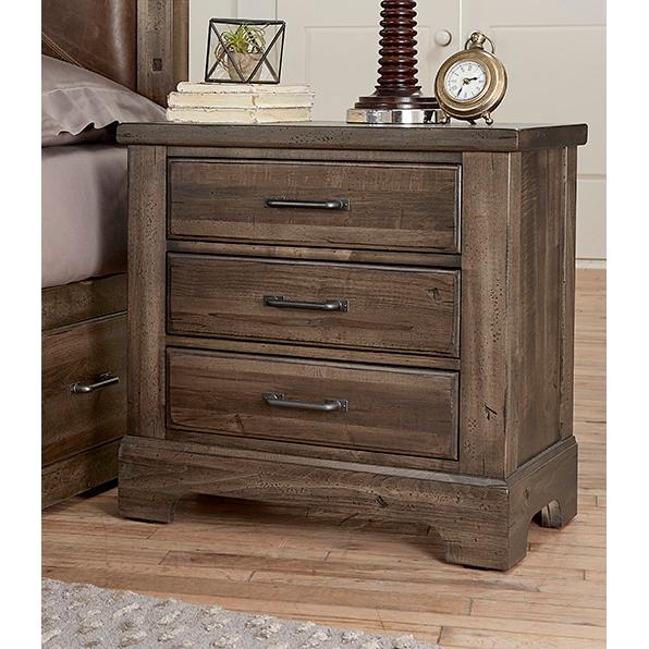 Vaughan-Bassett Cool Rustic 3-Drawer Nightstand 170-227 IMAGE 2