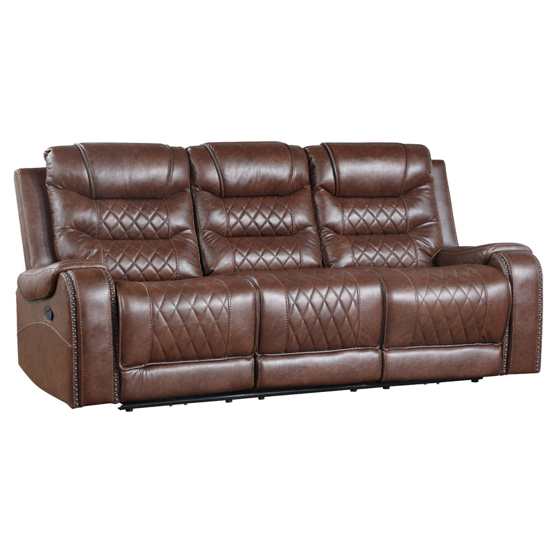 Homelegance Putnam Reclining Fabric Sofa 9405BR-3 IMAGE 2