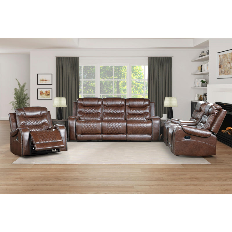 Homelegance Putnam Reclining Fabric Loveseat with Console 9405BR-2 IMAGE 7