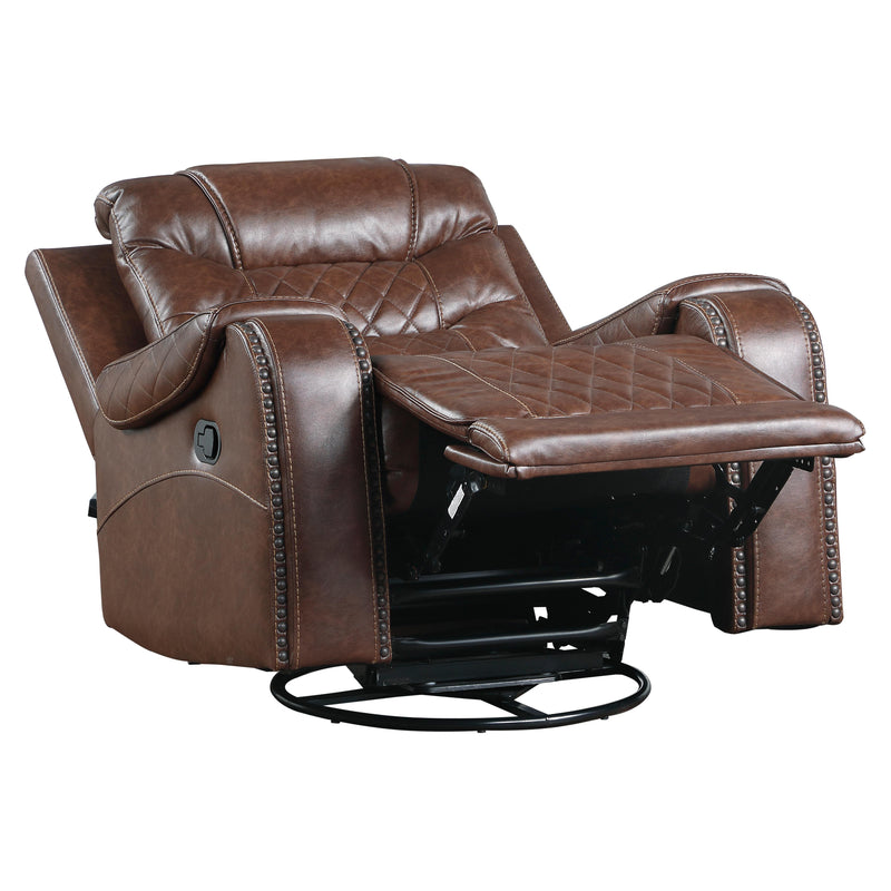 Homelegance Putnam Swivel Glider Fabric Recliner 9405BR-1 IMAGE 4