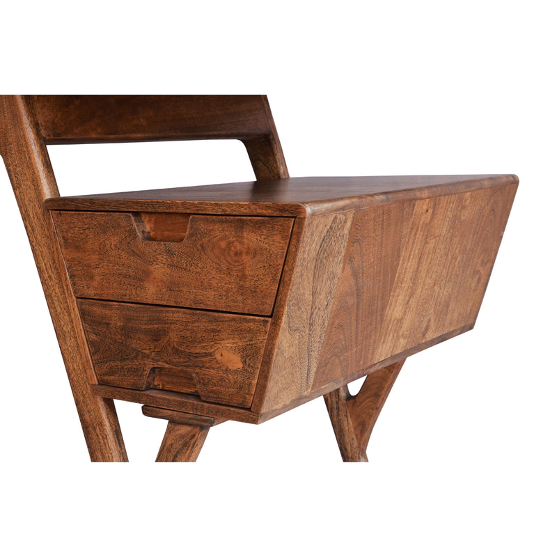 Coast2Coast Miles 53446 Mid-Century Modern Solid Acacia Wood Writing Desk with Two Drawers IMAGE 13