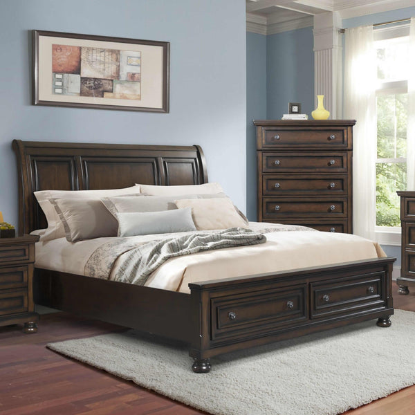 Elements International Kingston Queen Sleigh Bed with Storage KT600QB IMAGE 1