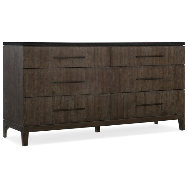 Hooker Furniture 6202-90002-DKW Miramar Aventura Raphael Six-Drawer Stone Top Dresser IMAGE 1