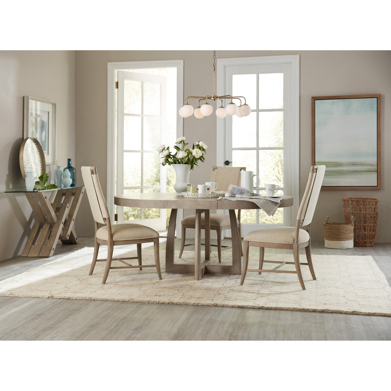 Hooker Furniture 6050-75203-GRY Affinity 48in Round Pedestal Dining Table with 1-18in Leaf IMAGE 5