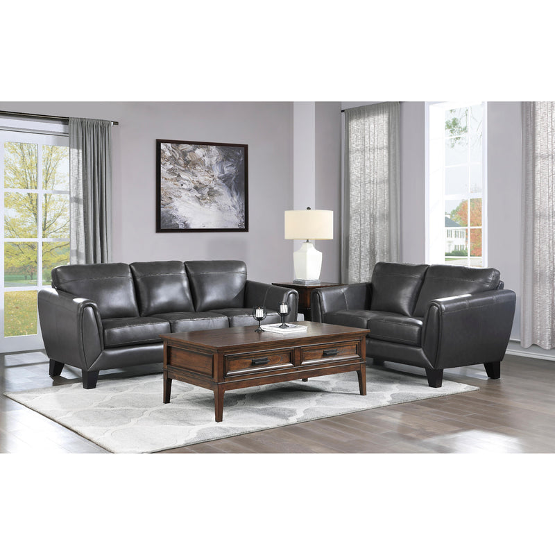 Homelegance Spivey Stationary Leather Match Loveseat 9460DG-2 IMAGE 3