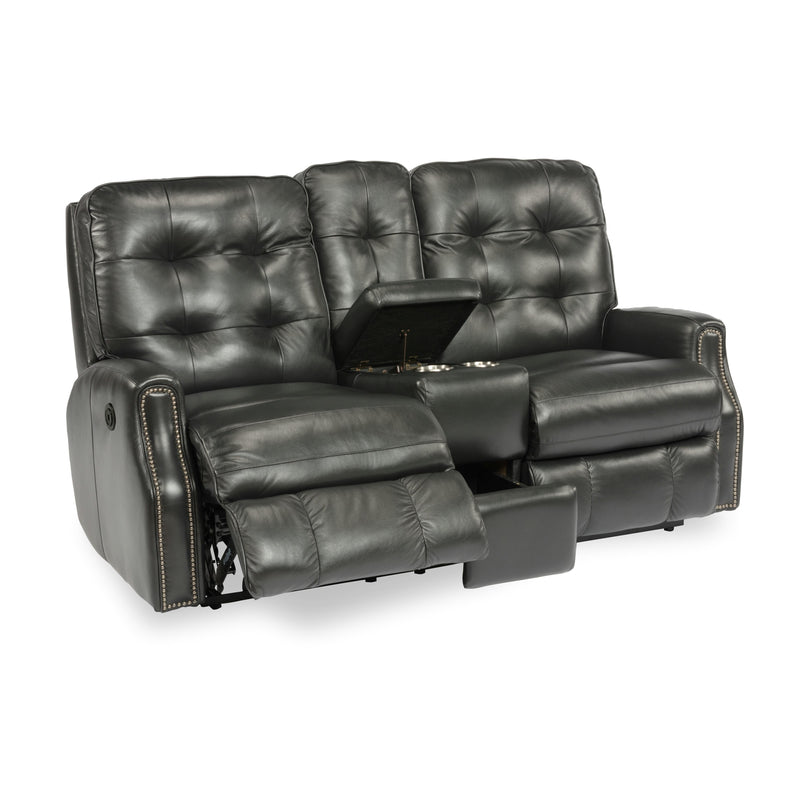 Flexsteel Devon Power Reclining Leather Loveseat 3881-601M-824-00 IMAGE 3