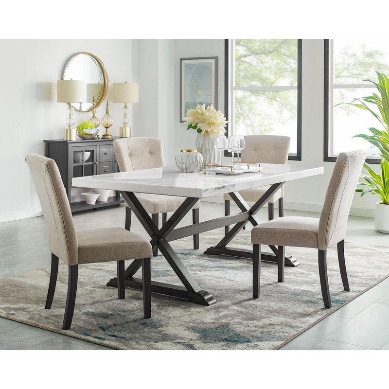 Elements International Lexi Dining Table with Marble Top and Trestle Base CLX100DT IMAGE 4