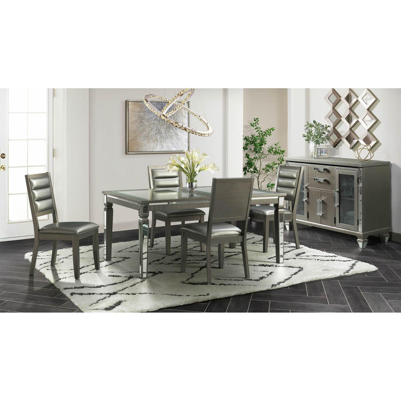 Elements International Dining Table with Glass Top DFH150DTML IMAGE 3