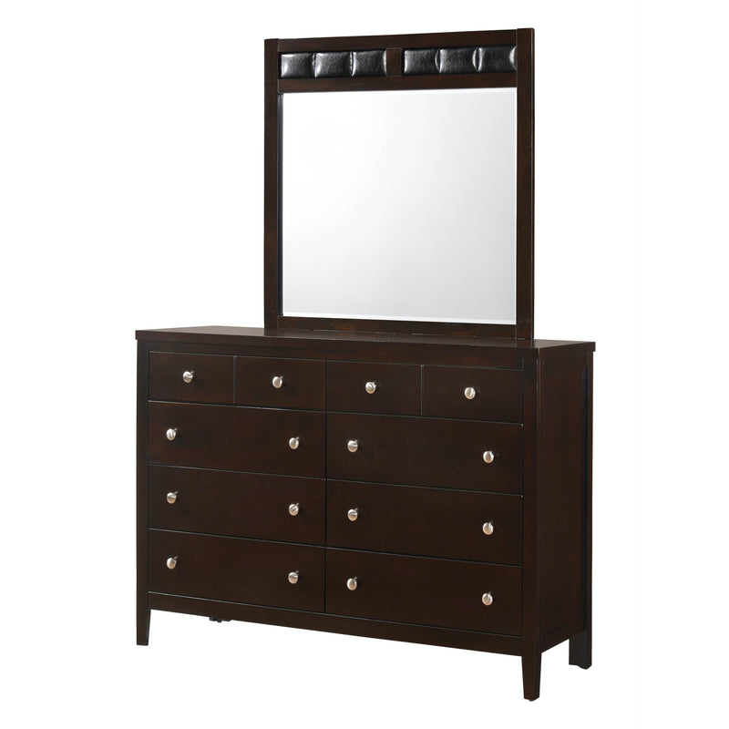 Elements International Lawrence 8-Drawer Dresser with Mirror LW100DRMR IMAGE 1
