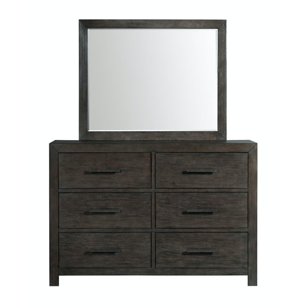 Elements International Shelby 6-Drawer Dresser with Mirror SY600DRMR IMAGE 1