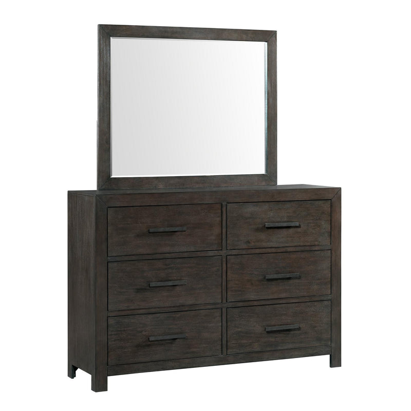 Elements International Shelby 6-Drawer Dresser with Mirror SY600DRMR IMAGE 2