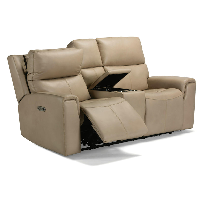 Flexsteel Jarvis Power Reclining Leather Match Loveseat 1828-64PH 009-12 IMAGE 3