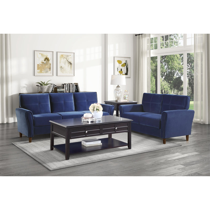 Homelegance Dunleith Stationary Fabric Loveseat 9348BUE-2 IMAGE 5